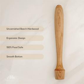 img 3 attached to Wooden Cocktail Muddler - 12 Inch Long Bartender Gear for Home or 🍹 Professional Bars - Crush Fruit, Press Mint & Sugar Cubes - Perfect Mojito Mint Muddler