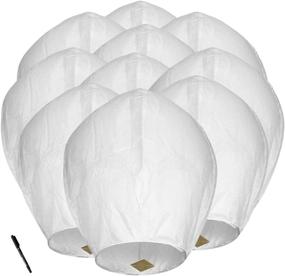 img 1 attached to 🏮 Maylai 20 Pack Handmade Chinese Lanterns: Stunning White Flying Wish Lanterns for Birthday Wedding Party Anniversary - 100% Biodegradable