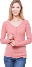 img 1 attached to MixMatchy Womens Sleeve V Neck Thermal Women's Clothing in Lingerie, Sleep & Lounge