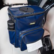 xunda car trash can - pu leather waterproof and leak-proof trash can with lid, 4-gallon insulation bag, removable waterproof trash bag, multifunctional storage bag logo