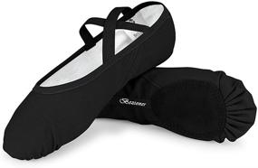 img 2 attached to Ultimate Comfort and Flexibility: Bezioner Girls Canvas Ballet Shoes for Kids and Women - Perfect for Dancing and Yoga