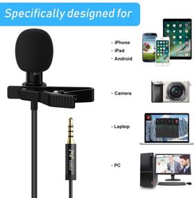 img 2 attached to 🎙️ High-Quality PoP Voice Lavalier Lapel Microphone: Perfect for Podcasting, YouTube, Interviews, and ASMR – Compatible with PC, Laptop, Android, iPhone