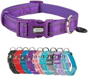 img 4 attached to 🐶 YUDOTE Reflective Nylon Dog Collar and Leash Set - Adjustable Soft Puppy Collars with Neoprene Padding, Ideal for Large, Medium, and Small Dogs