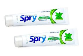 img 4 attached to 🦷 Splendid Spry Xylitol Toothpaste: Fluoride-Free, Natural Spearmint, Anti-Plaque & Tartar Control - 2 Pack, 5 oz Each