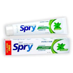 img 2 attached to 🦷 Splendid Spry Xylitol Toothpaste: Fluoride-Free, Natural Spearmint, Anti-Plaque & Tartar Control - 2 Pack, 5 oz Each