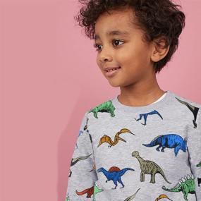 img 1 attached to 🦖 Adorable Dinosaur Car Print Hoodies: Long Sleeve Toddler Boys Sweatshirts for Kids