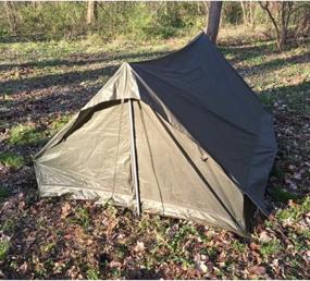 img 1 attached to 🏕️ Olive Drab French Army 2 Man Pup Tent - Military Surplus Camping Gear