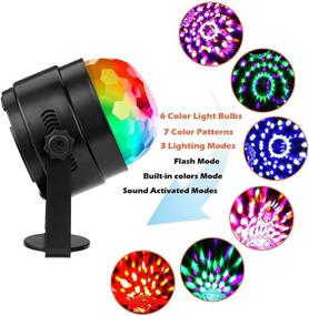 img 2 attached to 🎉 [Newest] Litake Party Lights Disco Ball Lights - 6w LED Strobe Light, 7 Patterns Sound Activated - Remote Control DJ Lights Stage Light for Halloween, Christmas Party - Home Dance Wedding Club Show - 4 Pack