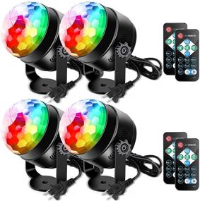 img 4 attached to 🎉 [Newest] Litake Party Lights Disco Ball Lights - 6w LED Strobe Light, 7 Patterns Sound Activated - Remote Control DJ Lights Stage Light for Halloween, Christmas Party - Home Dance Wedding Club Show - 4 Pack