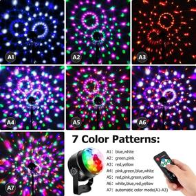 img 3 attached to 🎉 [Newest] Litake Party Lights Disco Ball Lights - 6w LED Strobe Light, 7 Patterns Sound Activated - Remote Control DJ Lights Stage Light for Halloween, Christmas Party - Home Dance Wedding Club Show - 4 Pack