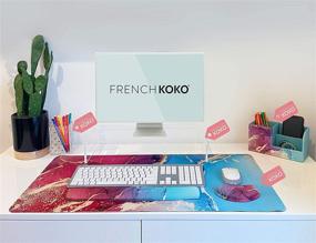 img 1 attached to 🖥️ French Koko Marble-lous Happy Keyboard and Mouse Wrist Rest: Comfort Gel Memory Foam, Non Slip, Cute Ergonomic Design for Desk, Office, School, Computer, Laptop