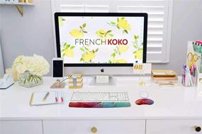 img 3 attached to 🖥️ French Koko Marble-lous Happy Keyboard and Mouse Wrist Rest: Comfort Gel Memory Foam, Non Slip, Cute Ergonomic Design for Desk, Office, School, Computer, Laptop