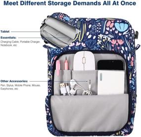 img 2 attached to Versatile Tablet Sleeve Shoulder Bag: Dadanism 9-11 Inch iPad & Galaxy Tab Protective Handbag, Night Blue