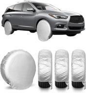 🚗 joytutus tire covers sets of 4, truck and suv wheel protectors, waterproof rv and camper wheel covers, protects from rain and sun, reduces tire aging, fits tire diameter 29&#34;-31.9&#34; (silver) logo