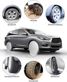 img 3 attached to 🚗 JOYTUTUS Tire Covers Sets of 4, Truck and SUV Wheel Protectors, Waterproof RV and Camper Wheel Covers, Protects from Rain and Sun, Reduces Tire Aging, Fits Tire Diameter 29&#34;-31.9&#34; (Silver)