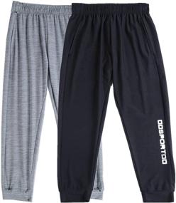 img 4 attached to OPALOS Tracksuit Bottoms Outdoors Black Grey Boys' Clothing
