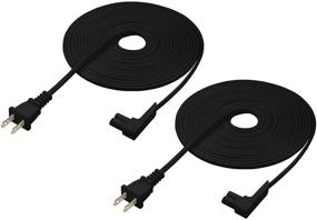 img 4 attached to 🔌 Vebner 16-Foot 2-Pack Power Cord Compatible with Sonos One, Sonos One SL, Sonos Play-1 Speakers - Extra Long Black Power Plug Cable