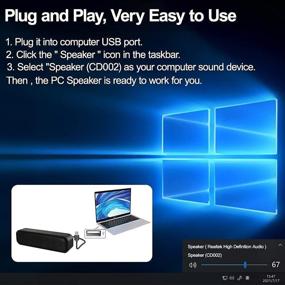 img 3 attached to 🔊 Enhance Your Desktop Audio Experience with USB Powered Computer Speaker – Easy Plug and Play for Windows PCs and Laptops