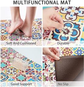 img 1 attached to 🎄 Christmas Kitchen Mat Set: 2PCS Memory Foam Rug, Non-Slip, Water & Oil Proof, Red, Perfect for Kitchen, Laundry, and Sink