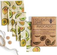 🥑 assorted 6 pack beeswax reusable food wraps - studio simeuri beeswax wrap for cheese, breads & food storage containers - sustainable gift wrappers (avocado) logo