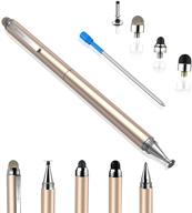 penyeah 4-in-1 stylus pens for touch screens - high sensitivity and precision with disc 🖊️ tip, black rubber tip, and mesh fiber tip - universal for all capacitive touch screen devices (gold) logo