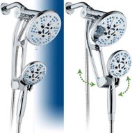 🚿 aquacare spa station high pressure shower head combo with adjustable arm - 48 refreshing modes, rain & handheld 3-way, antimicrobial nozzles, 6ft stainless steel hose, wall bracket - all chrome finish logo