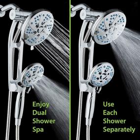 img 1 attached to 🚿 AquaCare Spa Station High Pressure Shower Head Combo with Adjustable Arm - 48 Refreshing Modes, Rain & Handheld 3-way, Antimicrobial Nozzles, 6ft Stainless Steel Hose, Wall Bracket - All Chrome Finish