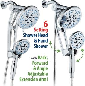 img 3 attached to 🚿 AquaCare Spa Station High Pressure Shower Head Combo with Adjustable Arm - 48 Refreshing Modes, Rain & Handheld 3-way, Antimicrobial Nozzles, 6ft Stainless Steel Hose, Wall Bracket - All Chrome Finish