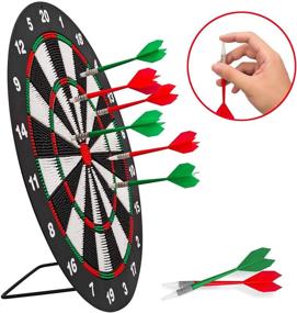 img 1 attached to 🎯 INNOCHEER Safety Darts and Kids Dart Board Set - 16 Inch Rubber Dart Board with 9 Soft Tip Darts for Children, Adults, Office and Family Fun Time