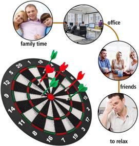 img 3 attached to 🎯 INNOCHEER Safety Darts and Kids Dart Board Set - 16 Inch Rubber Dart Board with 9 Soft Tip Darts for Children, Adults, Office and Family Fun Time