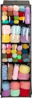 🧶 hanging yarn organizer with 5 compartments - large size dark grey knitting storage for yarn, needles, and hooks logo