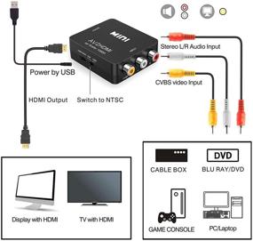 img 3 attached to 🎮 Runbod преобразователь RCA в HDMI - полный HD 1080P композитный CVBS AV в HDMI видео аудио конвертер с USB кабелем для зарядки - совместим с PS2, Wii, Xbox, VHS, DVD-проигрывателями - поддержка PAL/NTSC (черный)