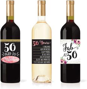 img 1 attached to 🍾 50th Birthday Wine Bottle Labels - Funny Pink & Gold Party Decorations for Her, Celebrate 50 Years Milestone Gifts - Ideal for Friend, Wife, Mom!
