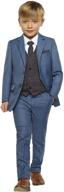 🤵 paisley of london sampson chambray boys wedding suit x-large - 20" with benedict gray navy vest: perfect slim fit suit for special occasions logo