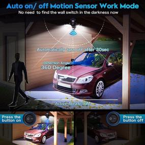 img 3 attached to 💡 Ultra-Bright 2 Pack LED Garage Lights with Motion Sensor - 15000 Lumens, 150W Motion Detector Garage Light – Ideal for Basement, Attic, Workshop