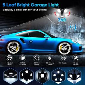 img 1 attached to 💡 Ultra-Bright 2 Pack LED Garage Lights with Motion Sensor - 15000 Lumens, 150W Motion Detector Garage Light – Ideal for Basement, Attic, Workshop