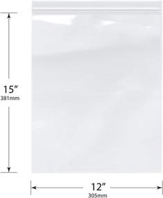 img 2 attached to 🔒 Plymor Zipper Reclosable Plastic Bags - 12x15, 2 Mil Thickness, Pack of 100: Ideal Storage Solution
