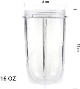 img 2 attached to 🍹 2 Pack 16OZ Replacement Blender Cups for Magic Bullet MB1001 Series - Compatible with 250W Juicer Mixer - Premium Replacement Parts