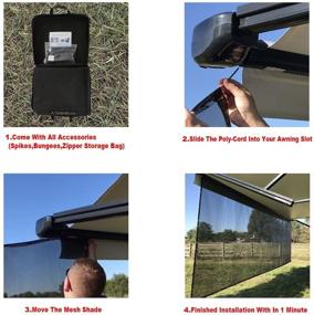 img 3 attached to 🏕️ Tentproinc RV Awning Sun Shade Mesh Screen 6'X12'3'' Black UV Sunblock Complete Kits: Ultimate Protection for Motorhome Camping Trailer Canopy Shelter - 3 Years Limited Warranty