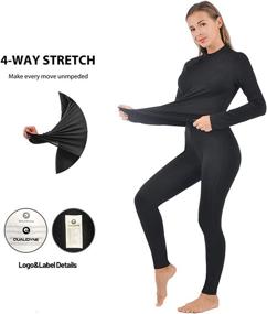 img 1 attached to ❄️ Qualidyne Women’s Ultra-Soft Fleece Base Layer Long Johns Set— Winter Sports Top and Bottom Suits - Thermal Underwear