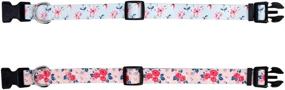 img 1 attached to 🌸 Lamphyface 2 Pack Dog Collar Floral - Adjustable Nylon Pet Collars for Small, Medium & Large Dogs/Puppies