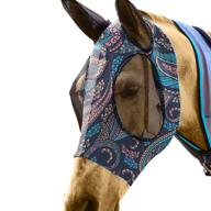 🐴 horse fly masks – premium fine mesh head cover with ears and long nose protection (size l, purple) logo