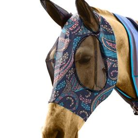 img 4 attached to 🐴 Horse Fly Masks – Premium Fine Mesh Head Cover with Ears and Long Nose Protection (Size L, Purple)