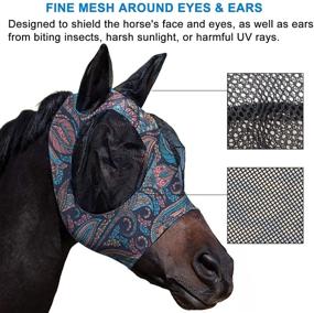 img 1 attached to 🐴 Horse Fly Masks – Premium Fine Mesh Head Cover with Ears and Long Nose Protection (Size L, Purple)