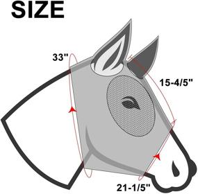 img 3 attached to 🐴 Horse Fly Masks – Premium Fine Mesh Head Cover with Ears and Long Nose Protection (Size L, Purple)