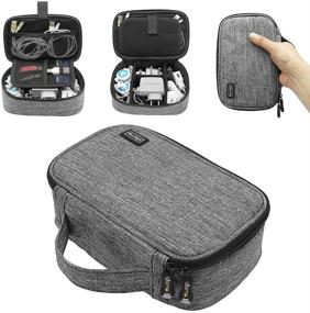 img 4 attached to 🎒 Sisma Small Electronic Accessories Carrying Bag for Cables Adapter USB Sticks Leads Memory Cards, Grey 1680D-Fabrics SCB17092B-OG - Travel Cords Organizer