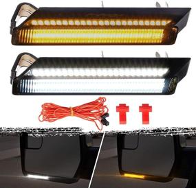 img 4 attached to 🚘 Partsam Sequential Switchback LED Side Mirror Turn Signal Lights for F150 Expedition Raptor Lincoln Mark LT, Amber Flowing LEDs and White Running Lights - Plug and Play, Smoke Lens