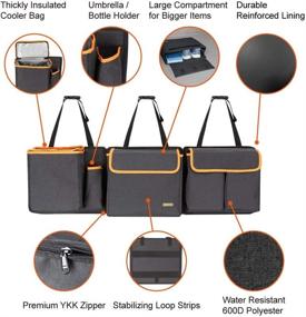 img 2 attached to Streamline Your Travel with MARKSIGN Deluxe Trunk and Backseat Organizer - Perfect for Medium or Large Size SUVs & RVs