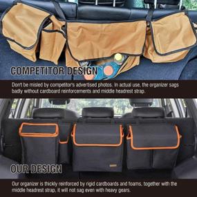 img 1 attached to Streamline Your Travel with MARKSIGN Deluxe Trunk and Backseat Organizer - Perfect for Medium or Large Size SUVs & RVs