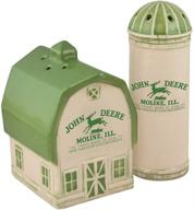 🌽 vintage john deere barn and silo salt and pepper shakers - collectible logo set logo